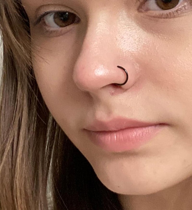 MODRSA Fake Nose Ring Hoop D Shape Fake Septum Piercing Non Pierced Septum Ring Clip on Lip Rings Faux Earring Stud for Men Faux Lip Piercings Jewelry for Women Halloween Jewelry - Image 5